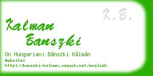 kalman banszki business card